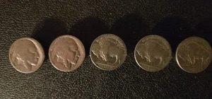 Nickel Indian Head and Buffalo Button Covers - Set of 5- Vintage - Picture 1 of 7