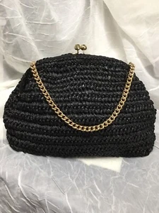 Purse, Jana(Made Exclusively For), Black Raffia, Vintage 1950s - Picture 1 of 6