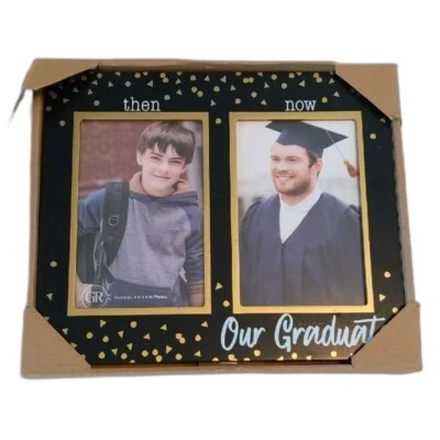 Marco de fotos Our Graduate Then Now dorado negro NUEVO Foto 1 de 2