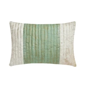 Blue & White Jacquard 12"x16" Lumbar Pillow Cover Foil, Quilted - Powder Kissed - Picture 1 of 3
