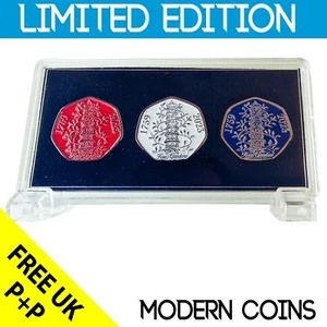 2023 KEW GARDENS 3X COIN SET (RED,WHITE & BLUE) WITH COA OUT OF 100 SETS - Picture 1 of 7