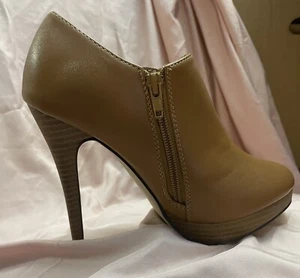 Cami Saddle Platform Bootie High Heel 6.5M Brown New In Box NWT - Picture 1 of 10