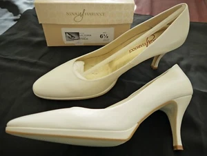 Brautschuhe Nina Fiarucci Victoria Gr. 39,5 Leder Absatz 9cm CREME Rainbow Club - Bild 1 von 2