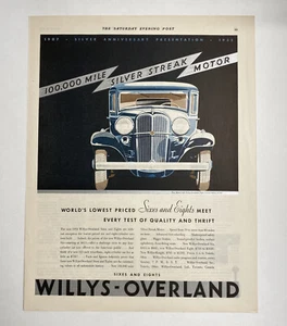 1932 Willys Overland Pre Jeep Silver Anniversary Automobile Print Ad - Picture 1 of 2