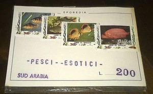 Francobolli/Stamps/Sud Arabia/Pesci Esotici/Eporedia Pz.4 - Picture 1 of 1