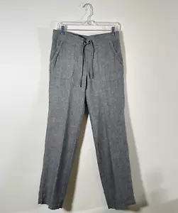 Pantalones para mujer ATHLETA de pierna recta de lino talla 8 con cordón jaspeado - Imagen 1 de 7