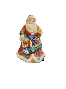 Vintage 1997 Christmas Santa Claus Ceramic 6” Figural Bell Figurine Collector - Picture 1 of 7