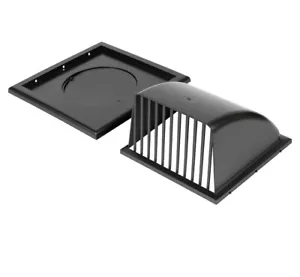 6" Air Vent Grille with Rain Cover, Black HVAC Exhaust - Picture 1 of 4