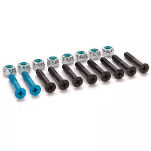 Modus Skateboard Hardware 1 1/2" Phillips Black/Blue with Mounting Nuts - Picture 1 of 2