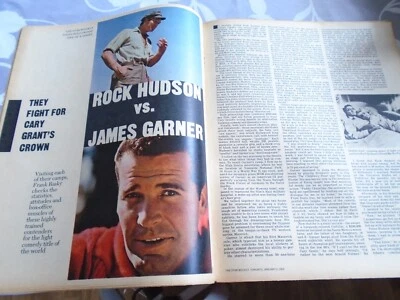 Artículos de revista Star Weekly 6 de enero de 1965 Rock Hudson vs. James Garner Foto 1 de 3