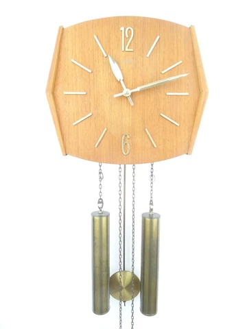 Dutch Vintage Design Mid Century TEAK 8 day Retro Wall Clock (Junghans era) Cover