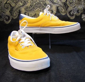 VANS Era Low Top Skate Shoes Mens 11 Yellow Canvas Sneakers Classic Preowned - Picture 1 of 9