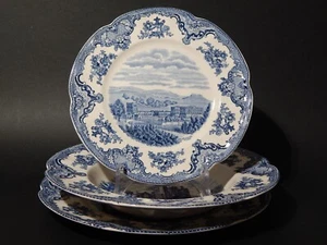 JOHNSON BROS OLD BRITAIN CASTLE RARO SERVIZIO 18 PIATTI SEMI PORCELLANA BLU - Imagen 1 de 9