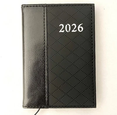 Taschenkalender 2026 Planer Timer Kalender A7, Schwarz, 7,5 x 11cm - Bild 1 von 4