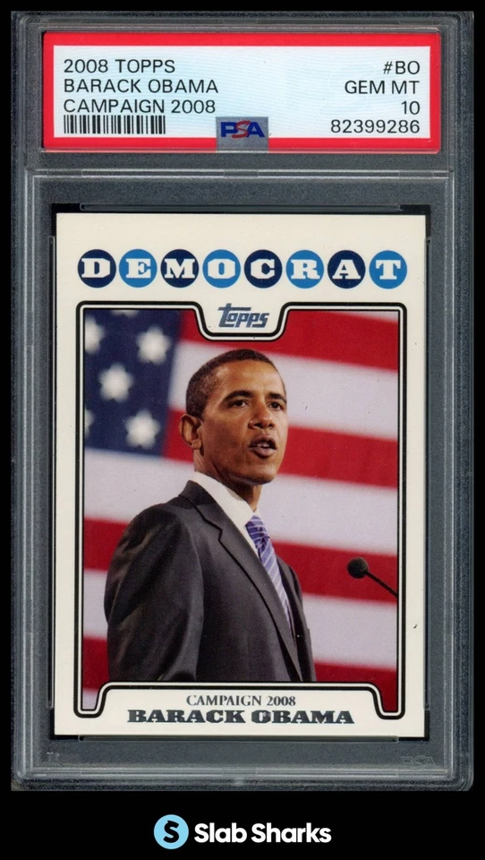 2008 TOPPS #C08-BO BARACK OBAMA CAMPAIGN 2008 PSA 10 - Image 1 of 4