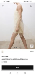 New MNG Short Chiffon Combined Dress Size 8 Small - Picture 1 of 7