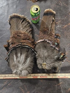 2 Wild Turkey Tom Gobbler Tail Fan for  Decoy Display Excellent Man Cave Small - Picture 1 of 8