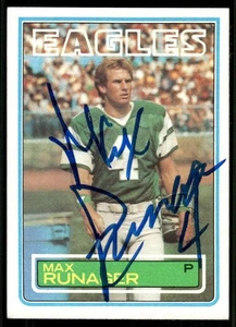 1983 Topps Max Runager signed Card autograph auto eagles 49ERS - Bild 1 von 1
