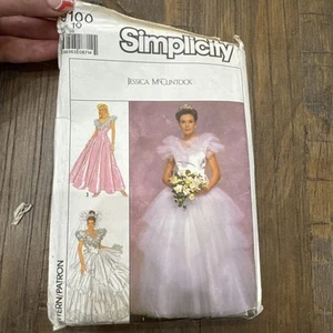Vintage Simplicity Jessica McClintock 9100 Size 10 Sewing Pattern Wedding Dress - Picture 1 of 4