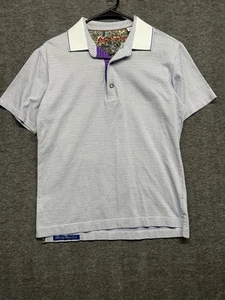 Robert Graham Classic Fit Men's XS Polo Shirt Purple White Preppy Casual - Picture 1 of 7