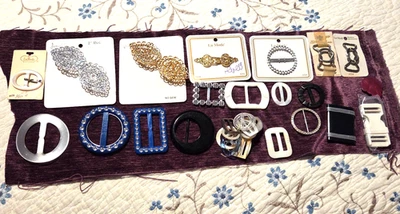 Large Lot of Vintage Buckles Mother of Pearl, Jon Tay No Sew and More - Image 1 of 4