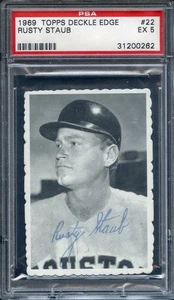 1969 Topps Deckle Edge #22 Rusty Staub PSA 5 Houston Astros 0262 - Picture 1 of 2