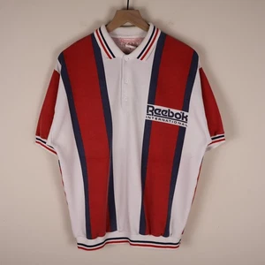 Vintage Reebok Sport International Globe Color Block Polo Medium 23x26.5 - Picture 1 of 20