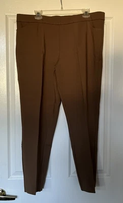 GRAVER Susan Graver Regular Status Stretch Slim Leg Ankle Pant Mcha Hze Medium - - Image 1 of 4