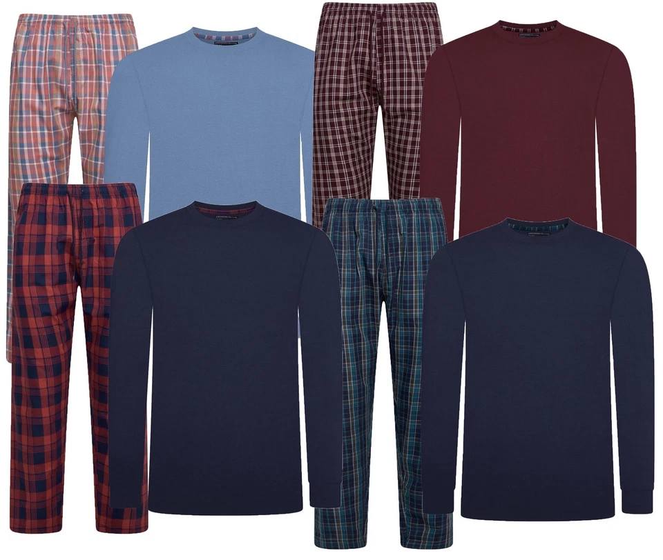 Para Hombres KAM Pijamas Pijamas Dormir Ropa de Noche Pantalones Salón Largo Top 2XL-8XL