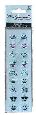Ltd. Edition + Rare Mrs Grossman's Silver STAR EMOJIS ~2 Sheets ~ NIP - Image 1 of 2