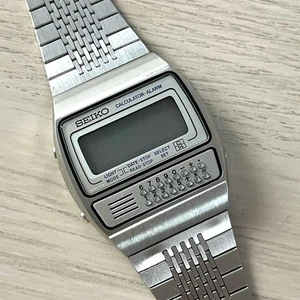 SEIKO Calculator Alarm C359-5000 Vintage Digital Men's Wristwatch - Picture 1 of 10