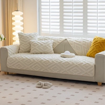 Winter plush simple thickened sofa cover - Image 1 of 4