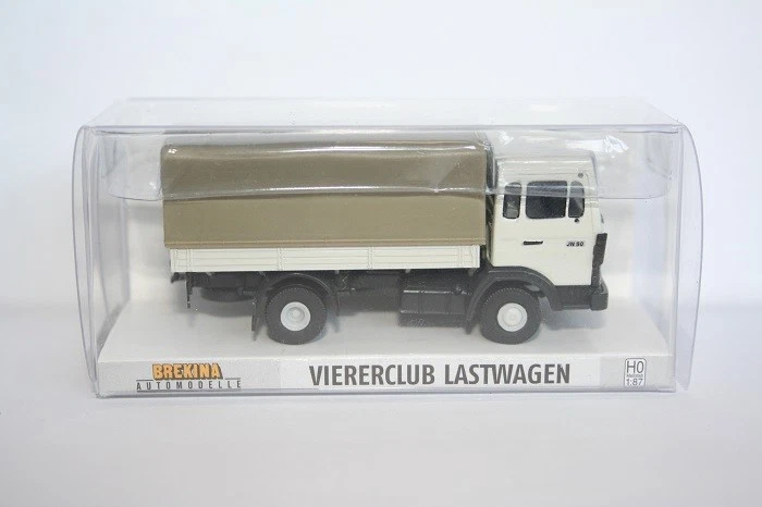 Brekina 34851 - 1/87 Renault GV 90 Cassone/Telone - Bianco Grigio - Nuovo - Immagine 1 di 1