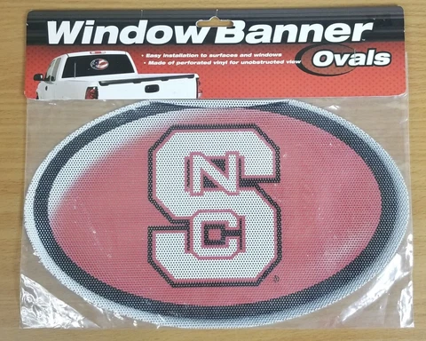 NCAA Window Banner Ovals NC State Wolfpack New in package Hard to find Cover