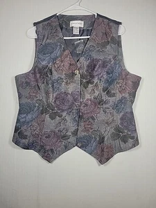 Newport News Vintage Flower Vest Size 18 - Picture 1 of 7