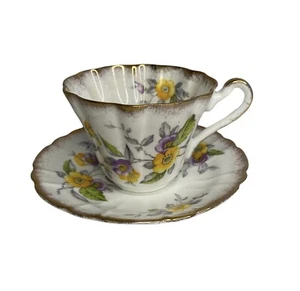 VTG 1939-61 Gladstone Rosa Carolina Floral English Bone Cup & Saucer HTF Pattern - Picture 1 of 11