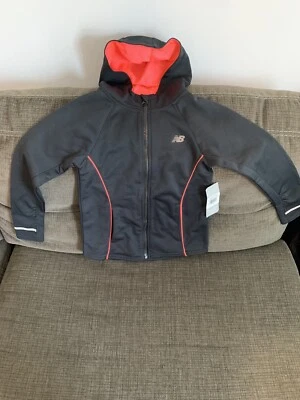 Girls NB New Balance Full Zip Hoodie Jacket Black/Pink Size XS/6X - Image 1 of 4