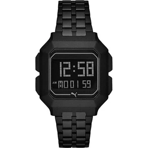 Wristwatch PUMA REMIX P5017 Stainless Steel Black Digital Chrono Dual Time NEW - Picture 1 of 3