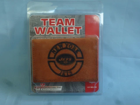 New York NY JETS    Leather TriFold Wallet   NIP   brk Cover