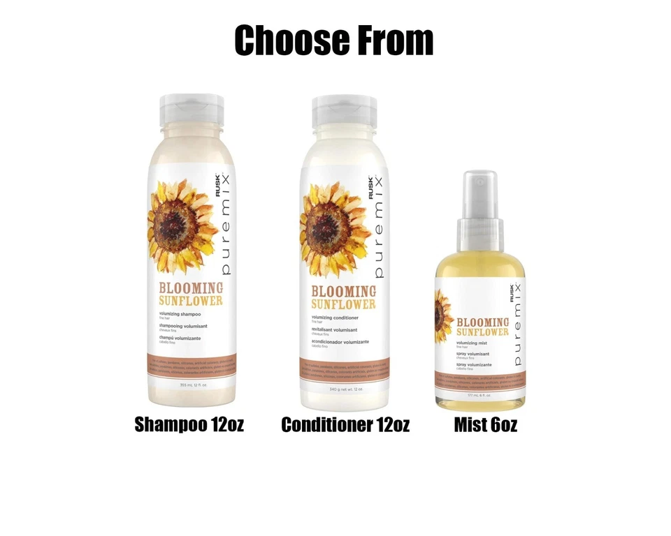 Rusk Blooming Sunflower Volumizing Shampoo-Conditioner 12oz-Mist 6oz Choose From - Image 1 of 1