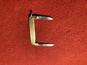 Vecchio coltello da tasca Voos 2 lame manico oro come - Foto 1 di 7