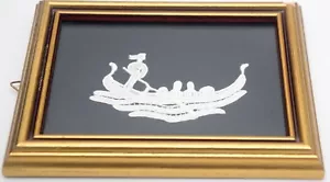 Framed Lace Art Dalla Lidia Merletti d'arte Burana Venezia Gondola - Picture 1 of 4