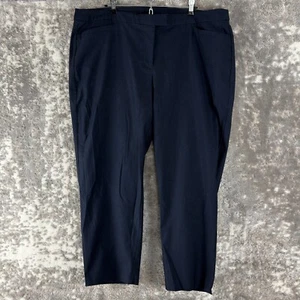 Pantalone Lane Bryant taglie forti 22 elasticizzato piatto davanti blu navy bottoni zip tasca - Foto 1 di 13