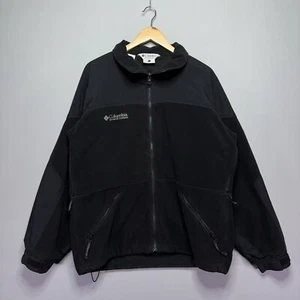 VTG Columbia Titanium Fleece Ski Jacket - Black - Zip Up - Oversized LARGE - Picture 1 of 8