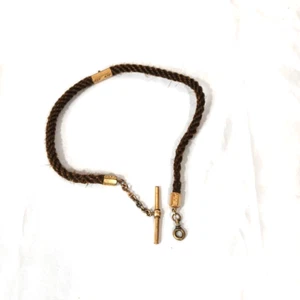 Antike viktorianische Uhrenkette mit geflochtenen Haaren - Bild 1 von 7