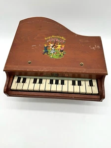 VTG Toy Grand Piano "Ring a Round a Rosy" Wooden Antique Japan SEE VIDEO RARE - Picture 1 of 13