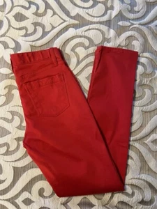 EUC Gap Kids Denim Girls Size 10 Red Regular Stretch Jegging Jeans - Picture 1 of 6