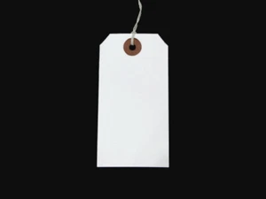 Etiquetas blancas con corbata en cuerda etiquetas etiquetas de equipaje al por menor etiquetas con cuerda 70 mm x 35 mm - Imagen 1 de 3