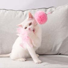 Cat Teaser Fluffyball Feather Wand Stick Funny Interactive Pet Cat Toys Pet Kitt