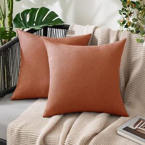 MIULEE Pack of 2 Decorative Fall Outdoor Solid Waterproof Throw Pillow Covers Po